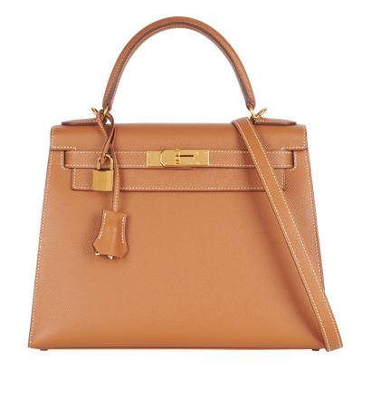 Kelly II Sellier 28 Epsom 37 Gold, front view